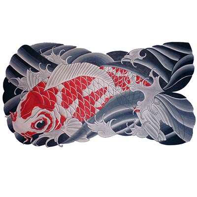 White koi Fish Design Water Transfer Temporary Tattoo(fake Tattoo) Stickers NO.11340